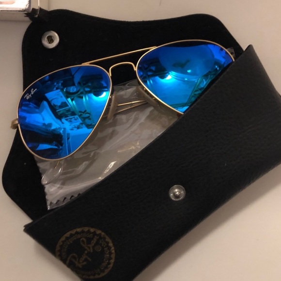 Ray-Ban Accessories - Ray Ban Blue Reflective Aviators 55mm